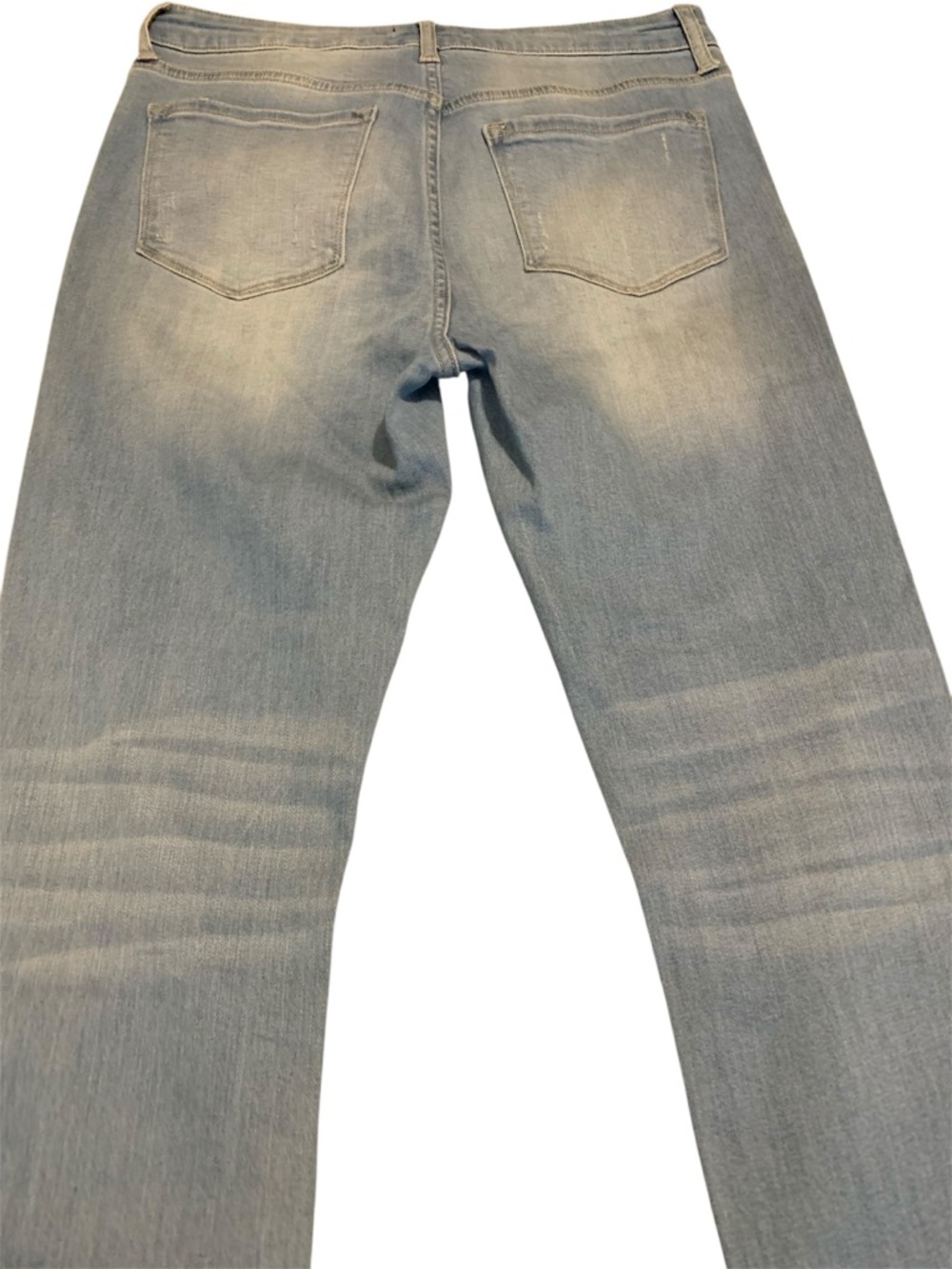 Distressed Light Blue Straight Leg Women's Jeans - Picture 5 of 7